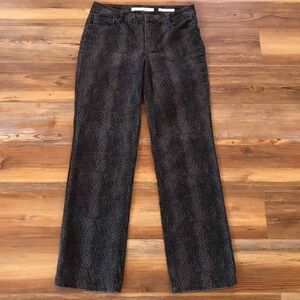 Jones New York Black Straight Leg  Patterned Jeans Womens Size 30 Inch Waist